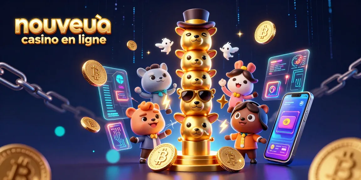 Vous découvrirez un nouveau casino en ligne avec un totem 3D attirant entouré de pièces de crypto-monnaie scintillantes.