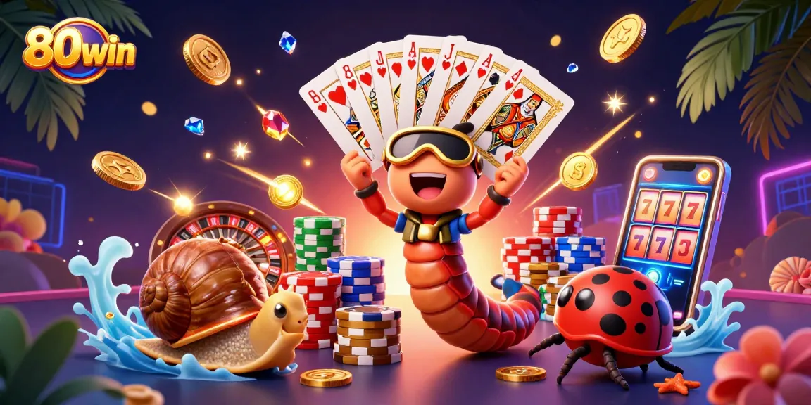 Join the excitement at 80win as a millipede dealer fans out cards amidst sparkling gems and casino action.