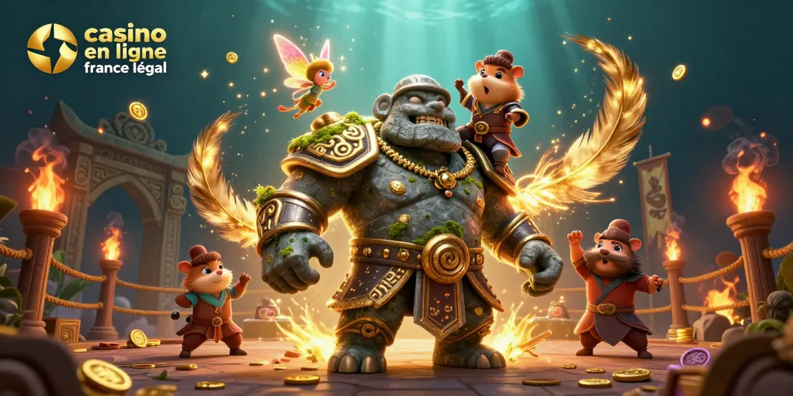 Jouez à des jeux de casino en ligne France légal avec le golem gardien et ses compagnons magiques.