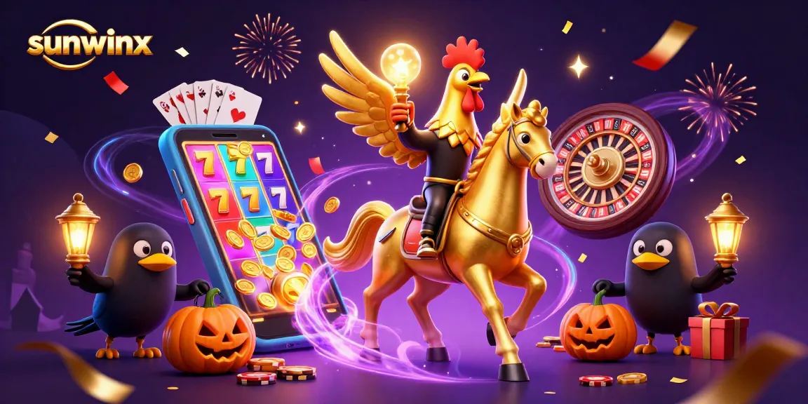Experience thrilling slots action at sunwinx with a golden rooster in a magical casino.
