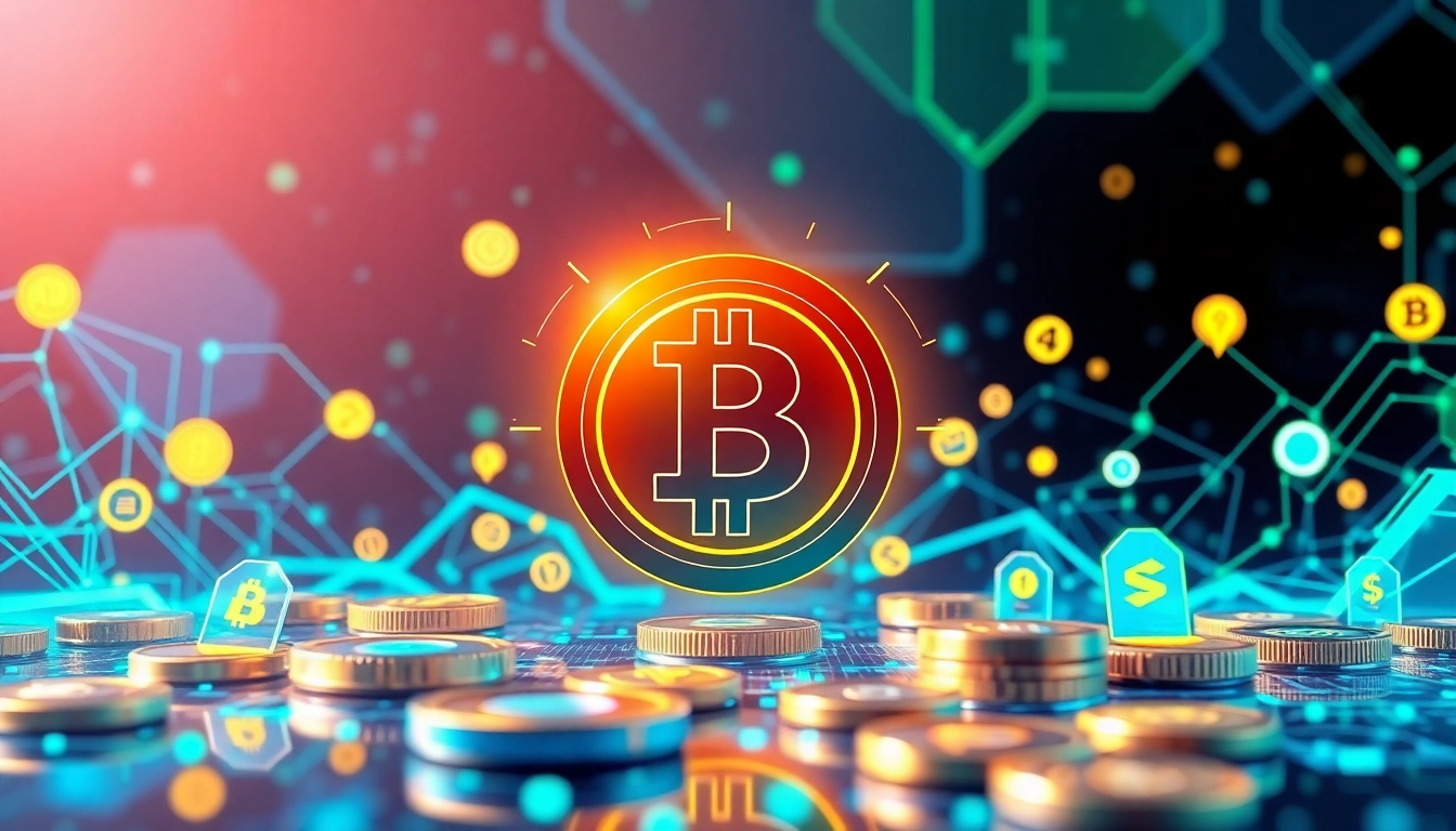 Visualize a crypto logo amidst digital icons, highlighting the essence of cryptocurrency.