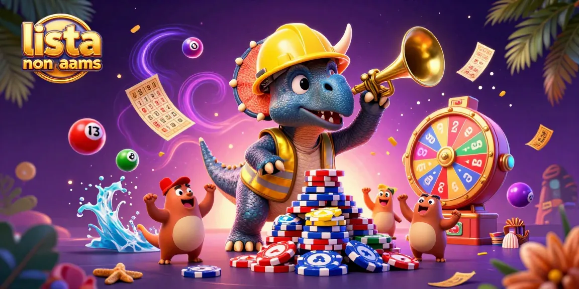 Scopri la lista casino non AAMS con personaggi gioiosi tra palline colorate e chips da poker.