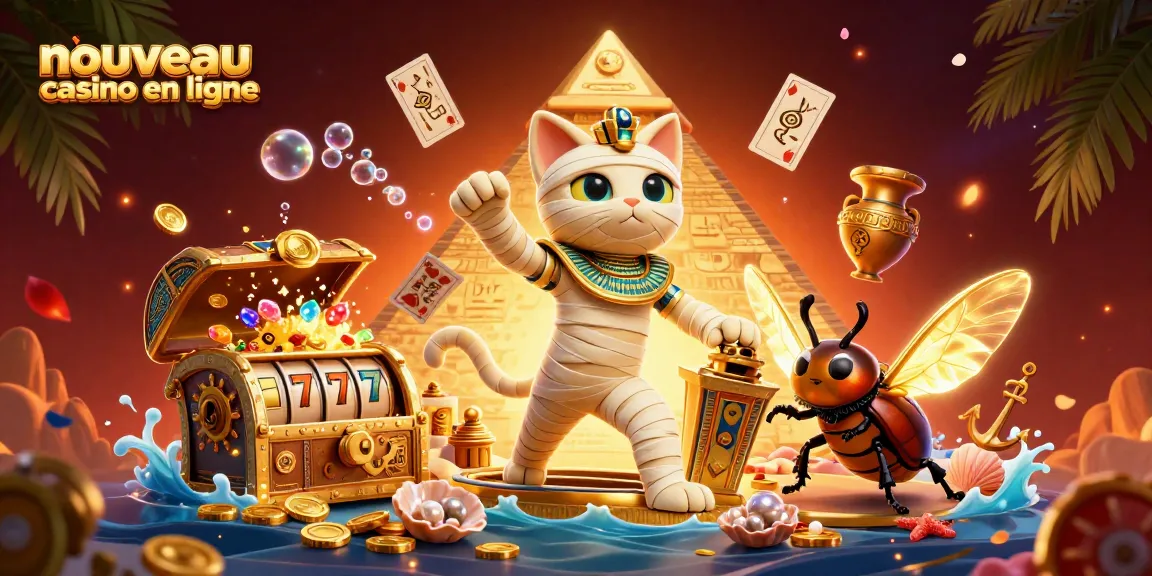 Découvrez les offres du nouveau casino en ligne à travers une illustration colorée remplie de jeux.