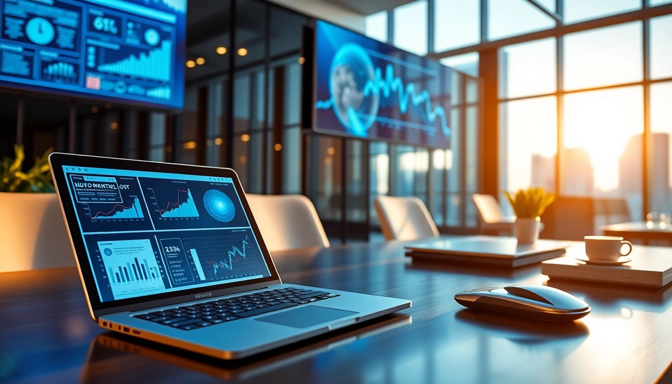 Explore technology trends with innovative devices in a bright, modern office environment.