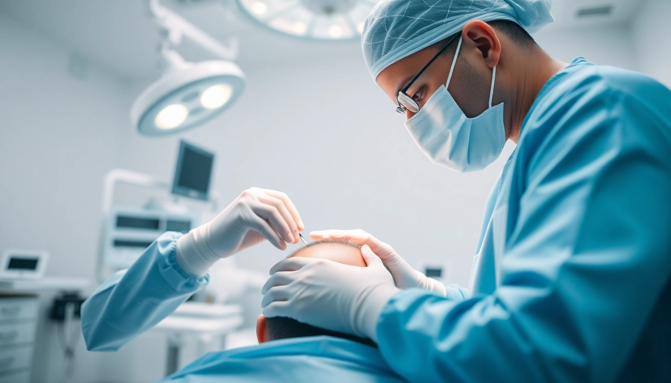 Experience hair transplant turkey by a professional in a modern clinic, highlighting precision and care.