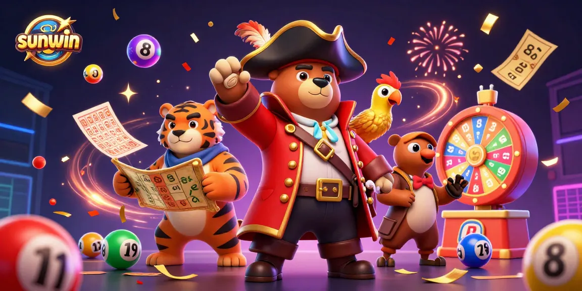 Experience thrilling wins at Sunwin with lively characters and vibrant casino elements.