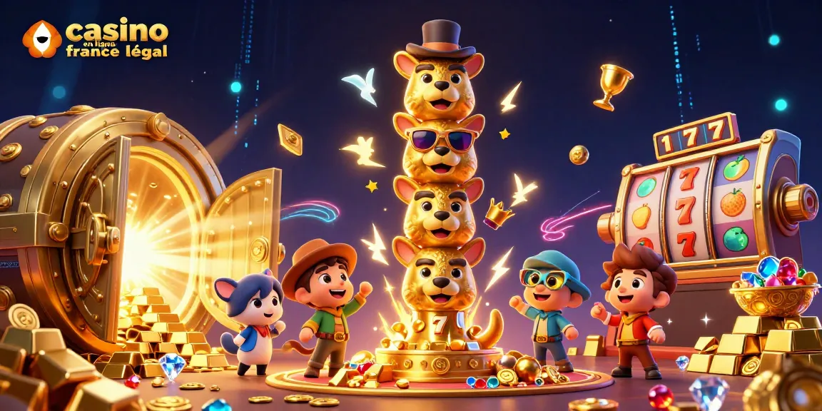 Vivez l'excitation des jeux sur casino en ligne France légal avec notre illustration 3D magique.
