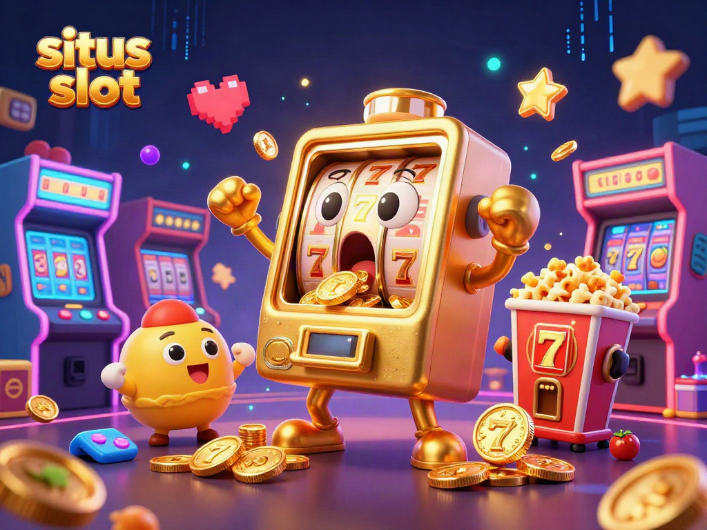 Watch as the situs slot machine celebrates its jackpot, surrounded by cheerful baby slots and an energetic popcorn machine.