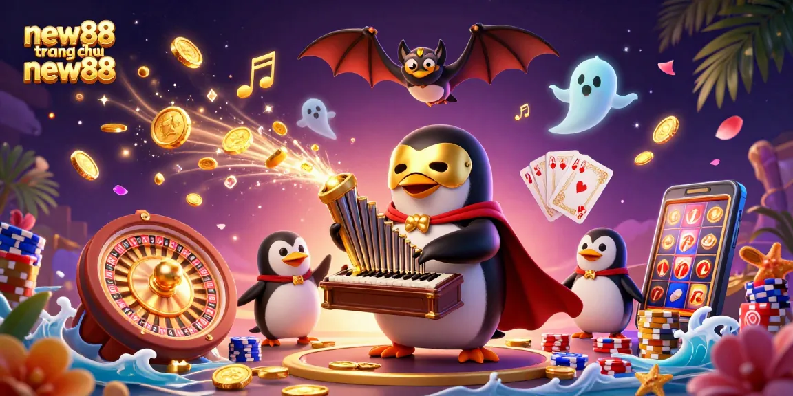 Spin the reels with new88 trang chủ new88 and enjoy golden coins cascading in this magical casino scene.