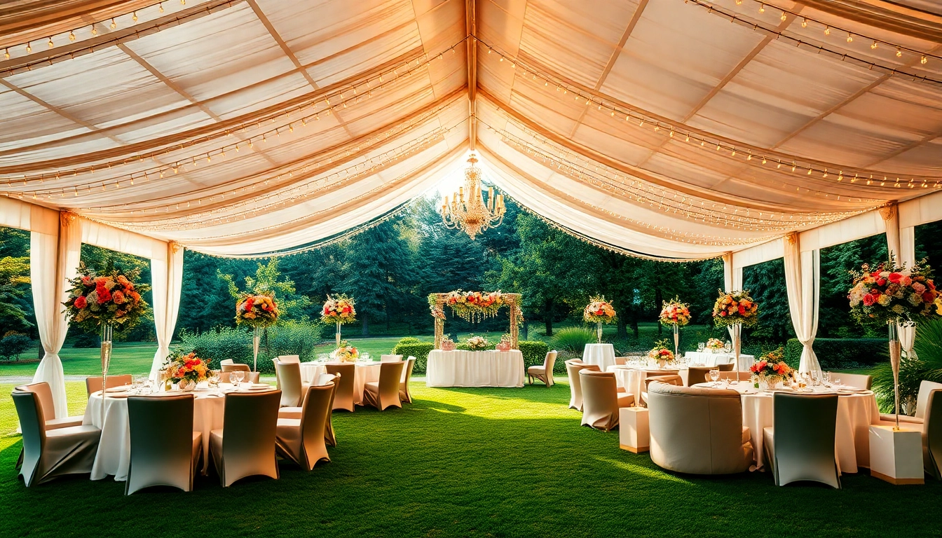 Stunning outdoor setup for Event Rentals, featuring elegant decor and inviting atmosphere.