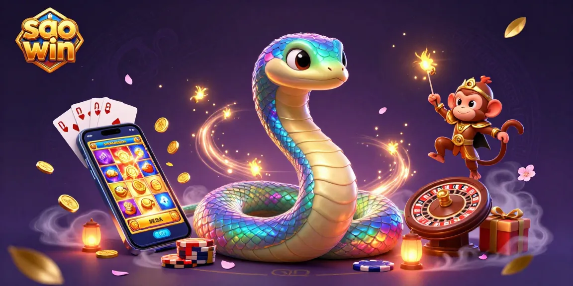 Engage in the thrilling world of Sao Win, where a rainbow serpent and monkey king bring excitement to gaming.