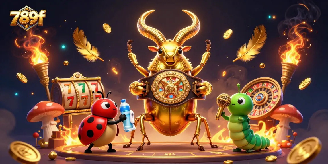 Engage with thrilling 789f experiences featuring a boxing beetle in a dynamic casino scene.