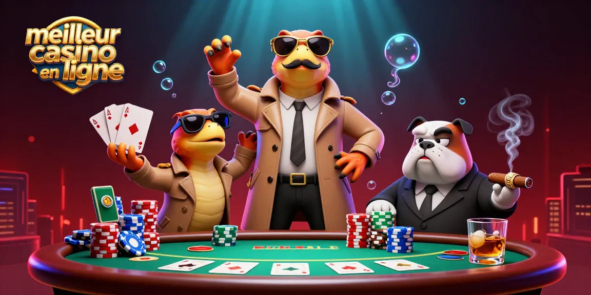 Jouez au meilleur casino en ligne avec cette illustration d'un groupe comique de rapaces en manteau.