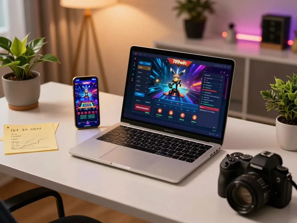 Engage in online gaming with 789win hiện đang mở, showcasing an inviting home gaming setup.