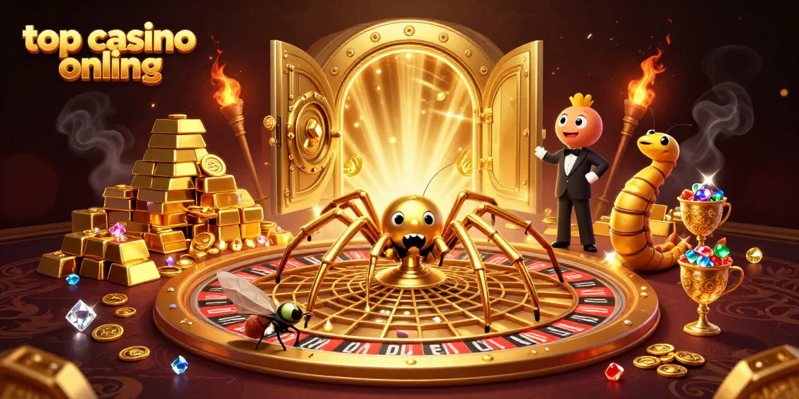 Experimentează emoția la top casino online cu o păianjen aurie și un croupier centipedă.
