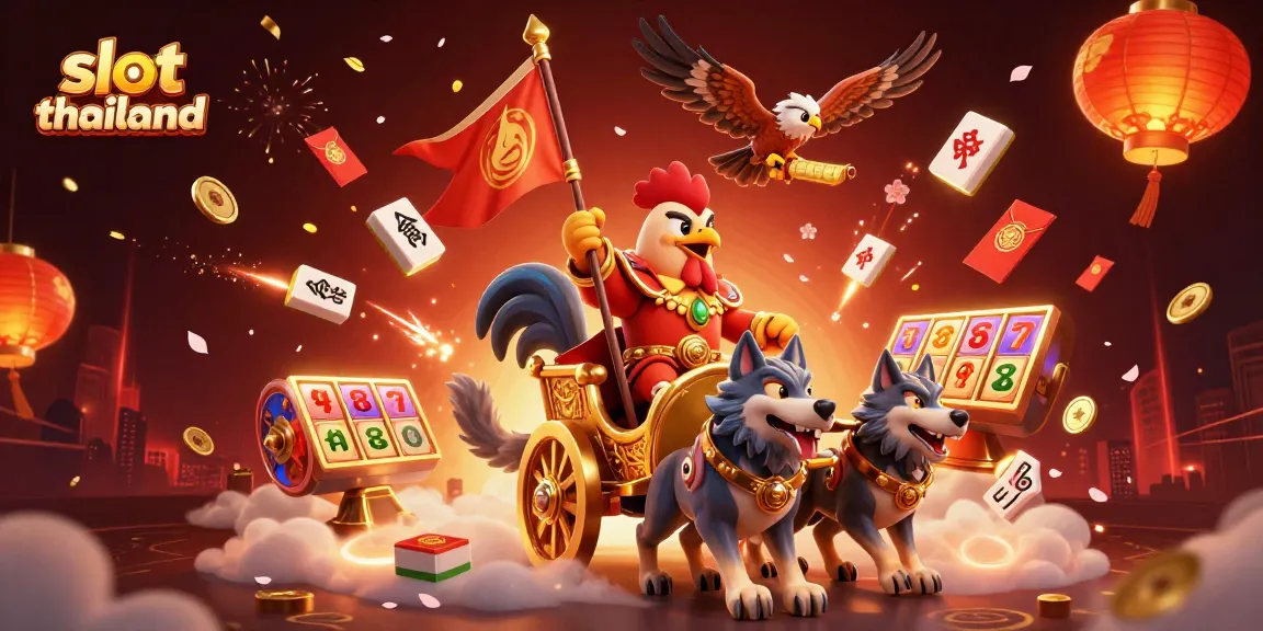 Experience thrilling gameplay with slot thailand as a rooster warlord leads the charge in an exhilarating 3D illustration.