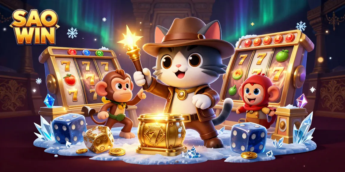 Experience the thrill of SAO WIN with an adventurous cat archaeologist unearthing casino treasures.