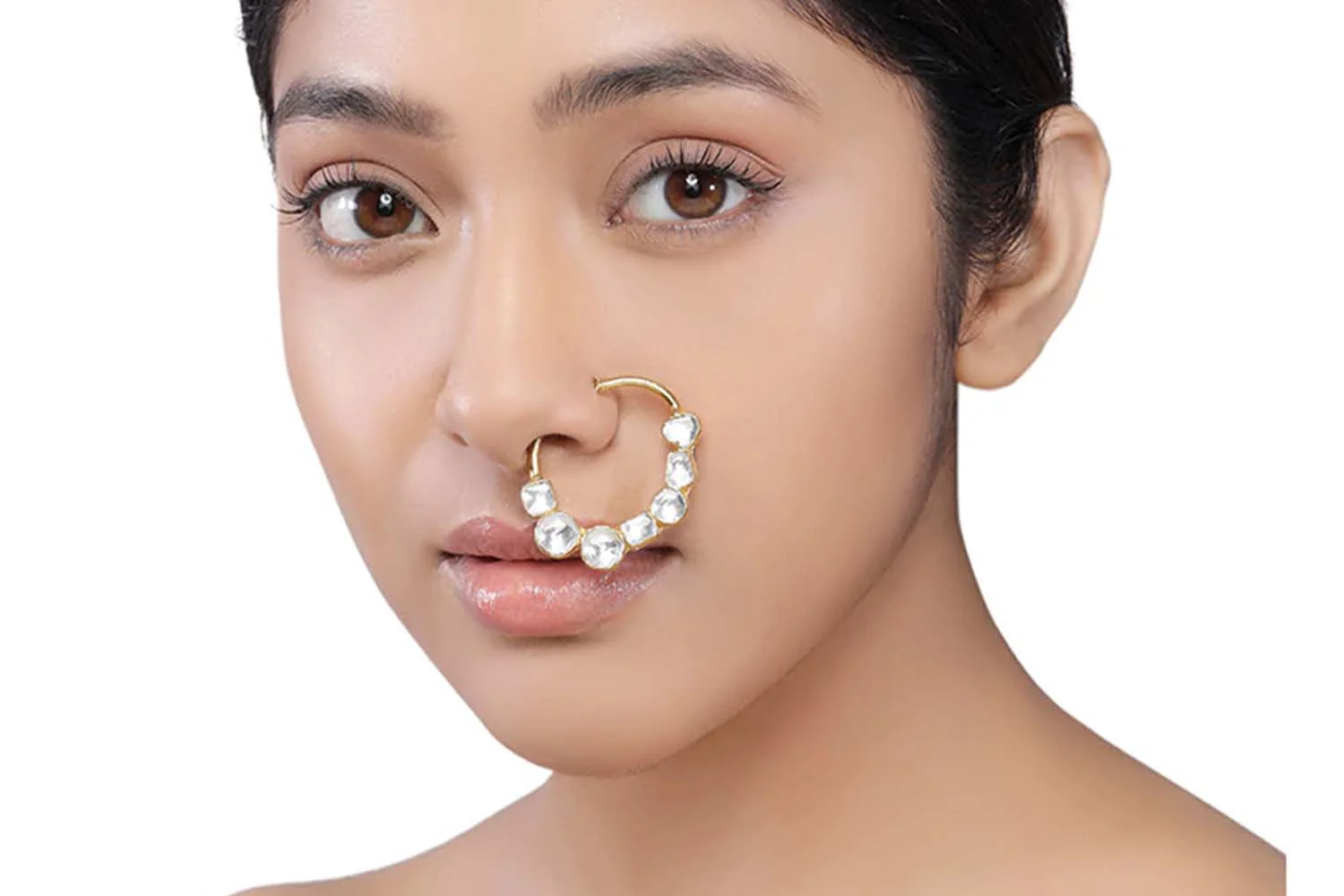 Diamond Nose Hoop for a Stylish Statement