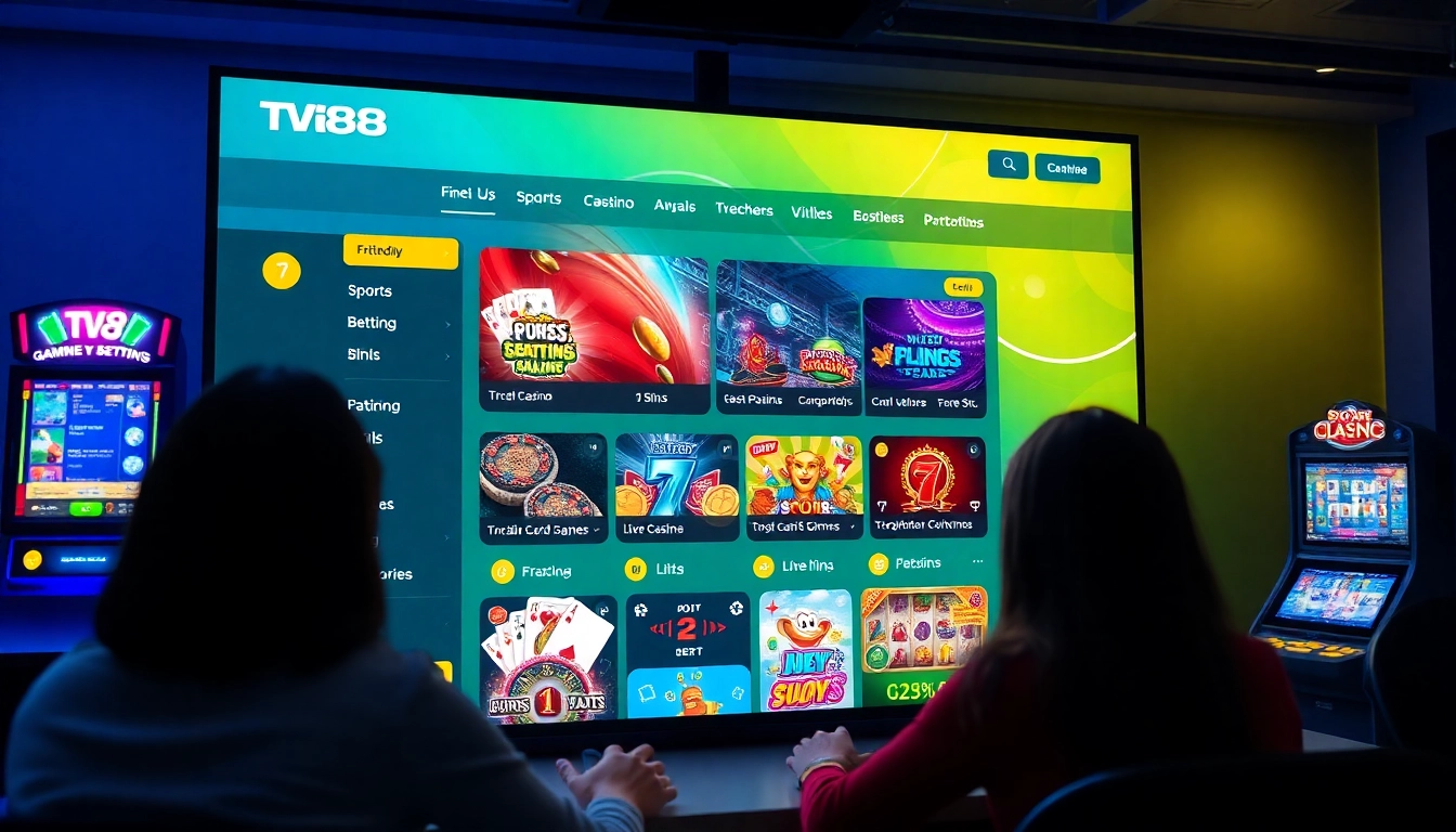 Experience a vibrant gaming interface at TV88 with engaging sports and casino features.