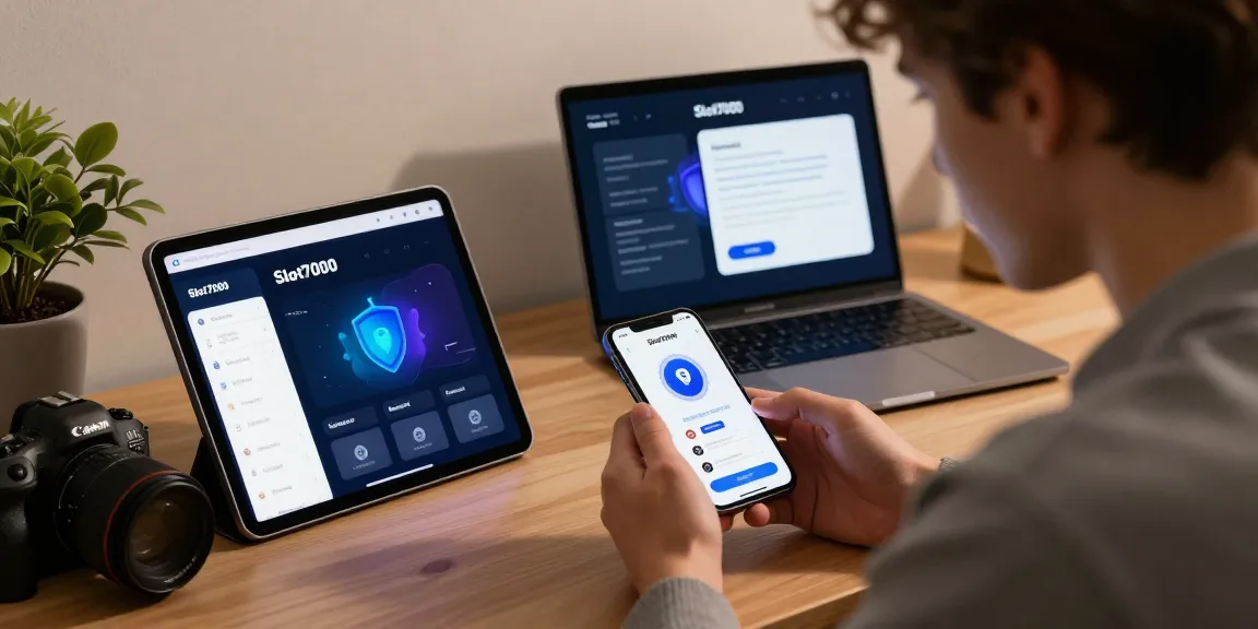 Engaging scene featuring Slot7000 application on mobile and tablet devices, showcasing user-friendly design and accessibility.
