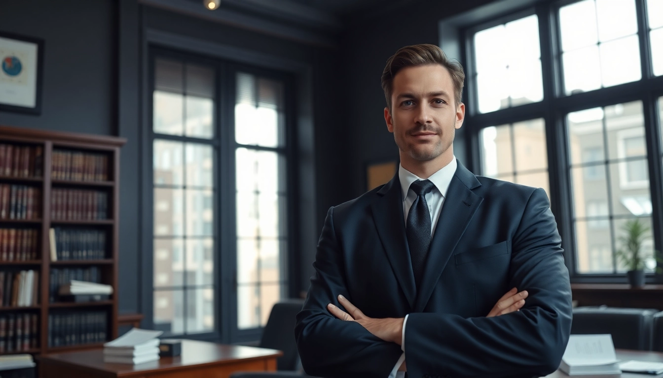 Engaging New York City Injury Lawyer presenting legal solutions in an office setting.