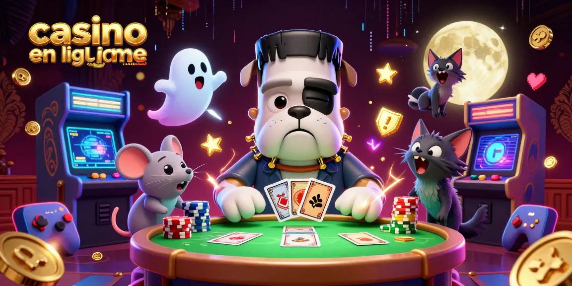 Jouer aux cartes avec le bulldog Frankenstein au casino en ligne france légal, ambiance effrayante et ludique.