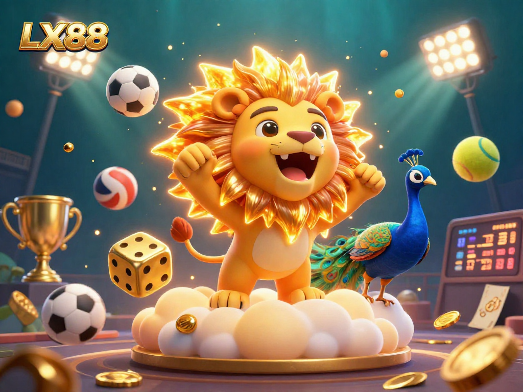 Experience the dynamic gaming world of LX88 with vibrant characters and casino elements.
