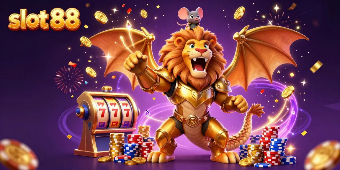 Spin to win on slot 88 with golden coins and exciting gameplay in this vibrant casino illustration