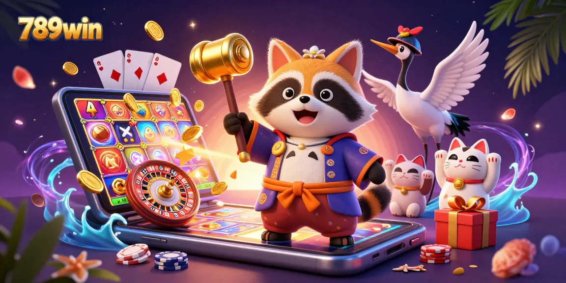 Experience thrilling games at 789win with vibrant 3D illustrations featuring joyful characters.