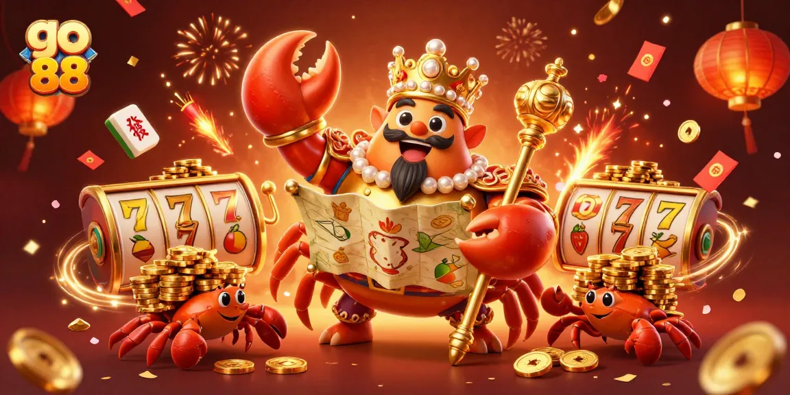 Spin and win big with go 88 at this vibrant casino-themed illustration featuring gold treasures.