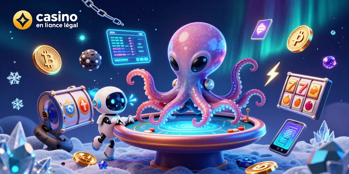 Jouez au casino en ligne légal en France avec un poulpe extraterrestre et une table de poker holographique.