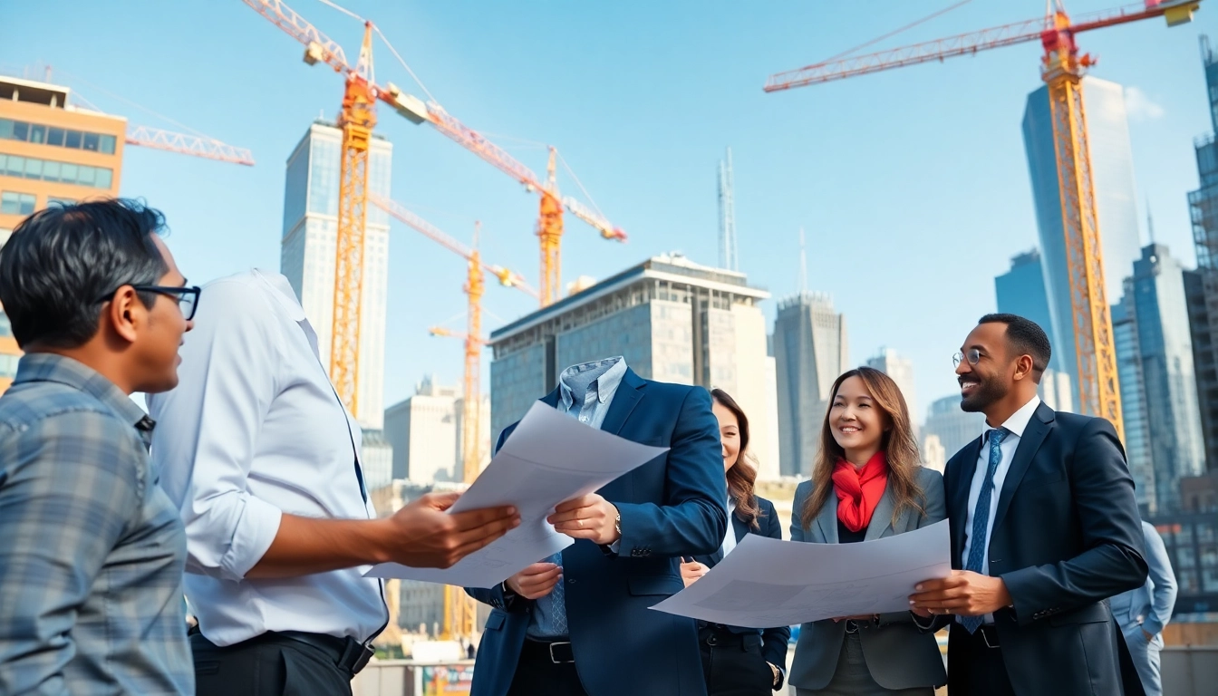 New York City Construction Manager leading a team on a busy construction site