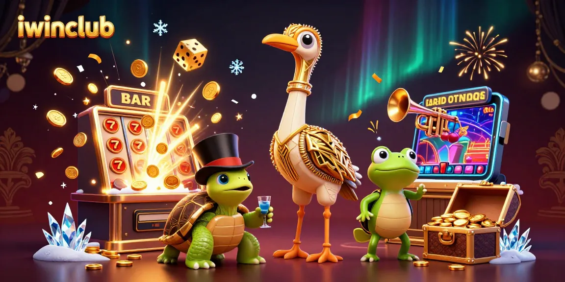 Experience the thrilling excitement of iwinclub with colorful symbols and animated casino characters.