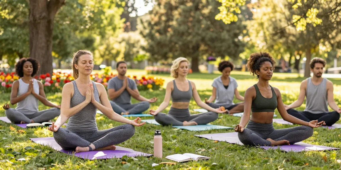 A group of friends enjoying wellness activities outdoors, promoting a positive lifestyle with rokok88.