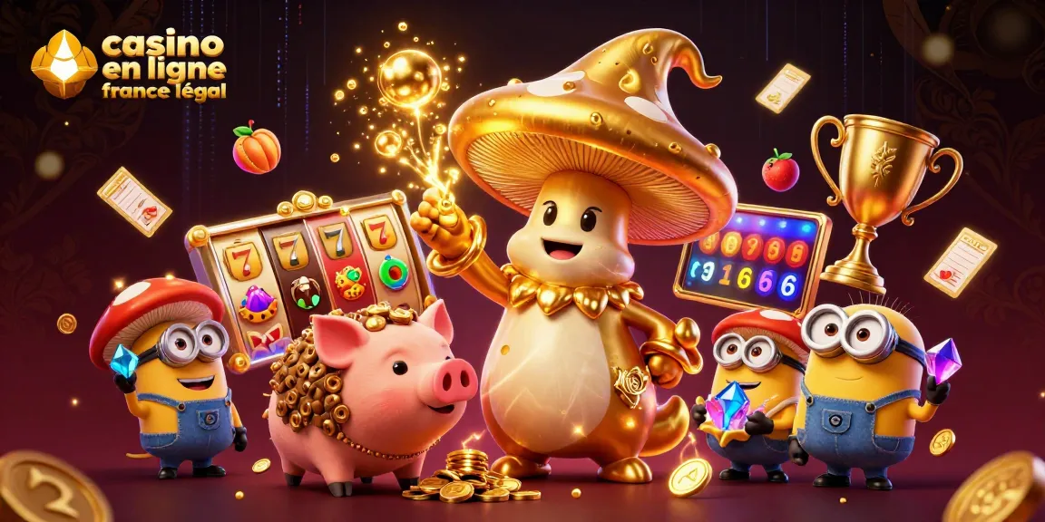 Illustration de jeu représentant le casino en ligne France légal avec des éléments magiques et interactifs.