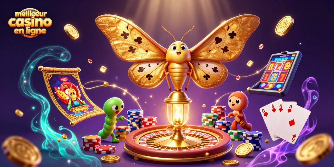 Découvrez l'univers des jeux au meilleur casino en ligne avec des machines à sous scintillantes et des jetons colorés.