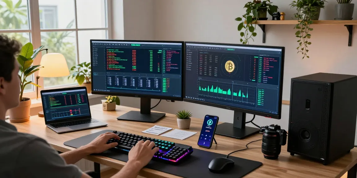bitcoin mining website setup showcasing cryptocurrency mining tools and digital wallets in a secure workspace.