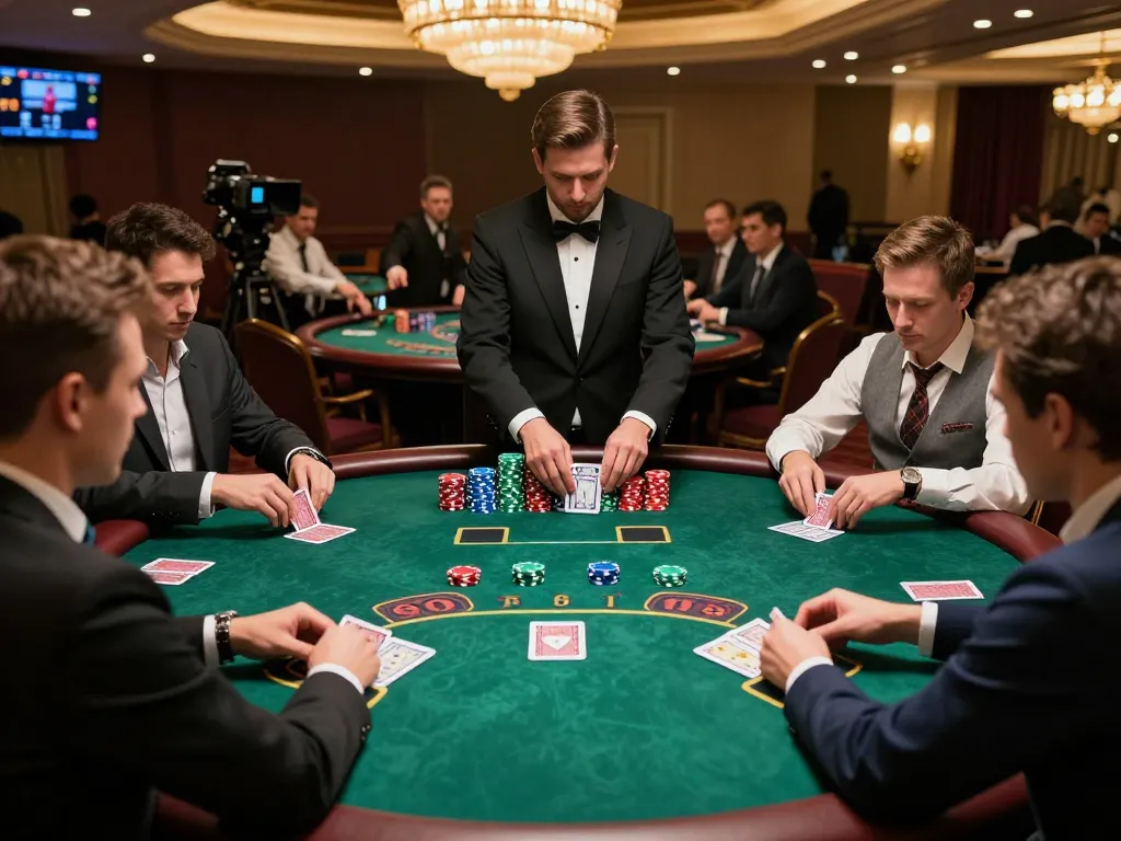 Engaging blackjack gameplay scene highlighting top quality widgets in a luxury casino setting.