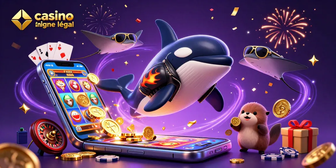 Jouez au casino en ligne France légal avec cette illustration dynamique représentant des personnages colorés et des éléments de jeu.