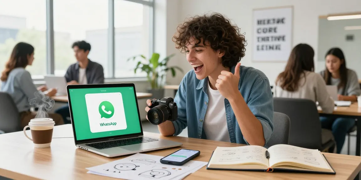 Engaging WhatsApp下載 demonstration in a vibrant workspace highlighting collaboration and modern communication.