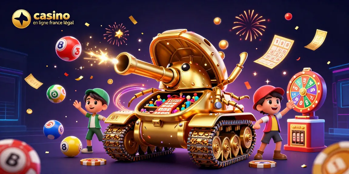 Animation festive avec casino en ligne France légal : caramel doré et confettis pleuvant.