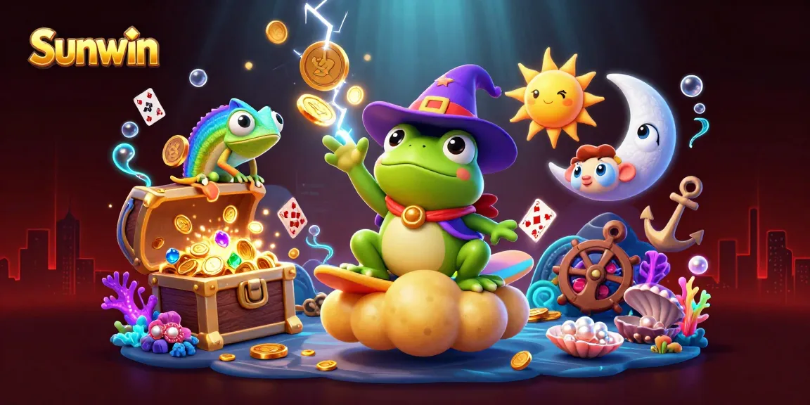 Experience the thrilling world of Sunwin with vibrant characters in a casino game setting.