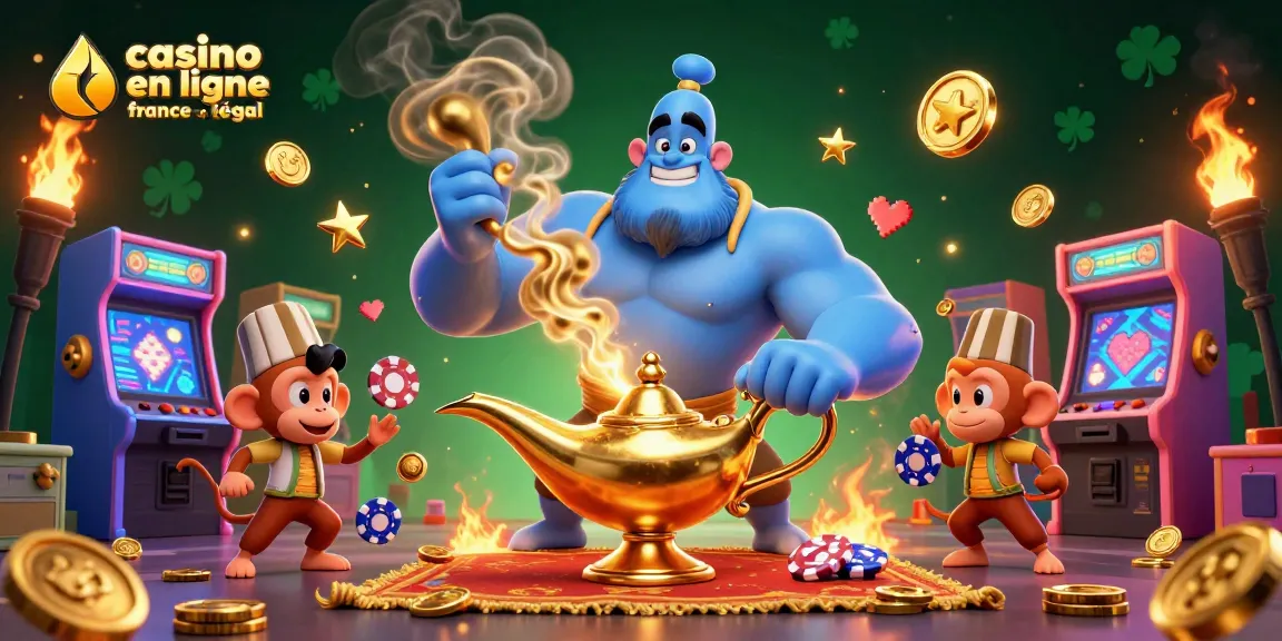 Casinos en ligne légal en France : jeu de poker magique avec un génie et un singe !