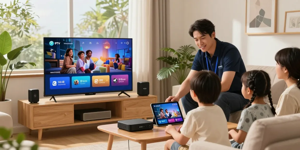 Trusted IPTV UK provider assisting a family with local services in their home.