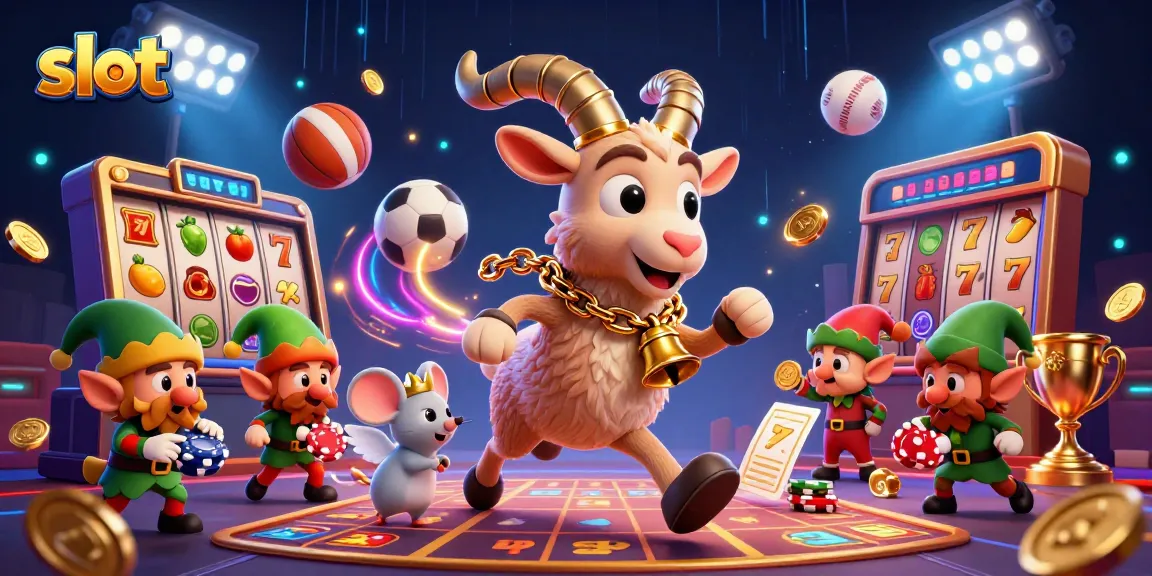 Slot berputar dengan simbol buah, krampus, dan mouse malaikat menjaga kasino.