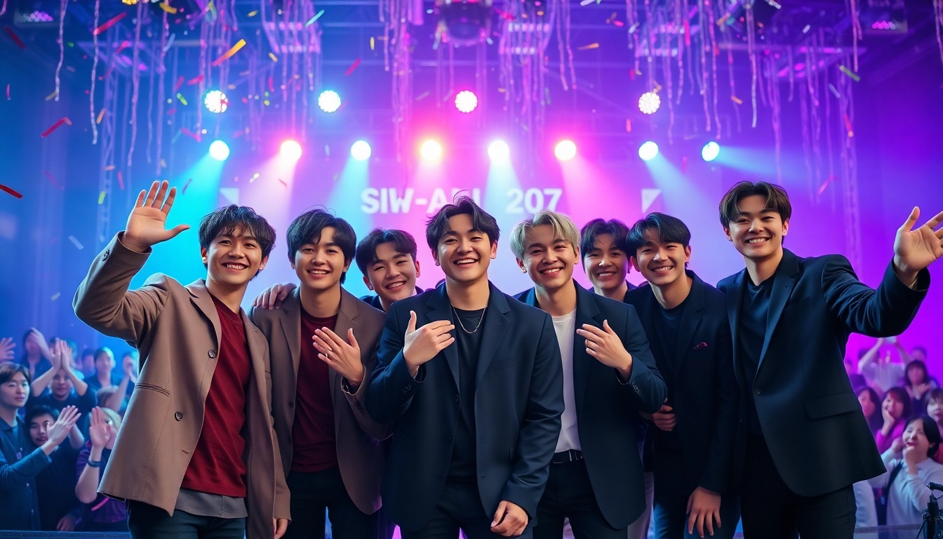BTS members performing energetically on stage, showcasing their charisma and unity.