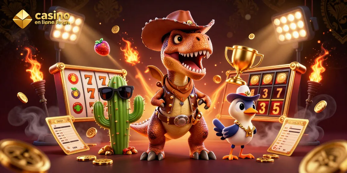 Jouez sur un casino en ligne France légal avec une illustration dynamique de jeux de machines à sous.