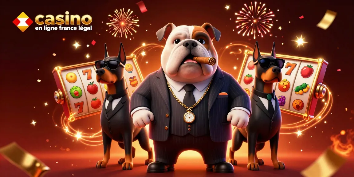 Profitez de l'animation captivante représentant le casino en ligne France légal au milieu d'une scène festive.