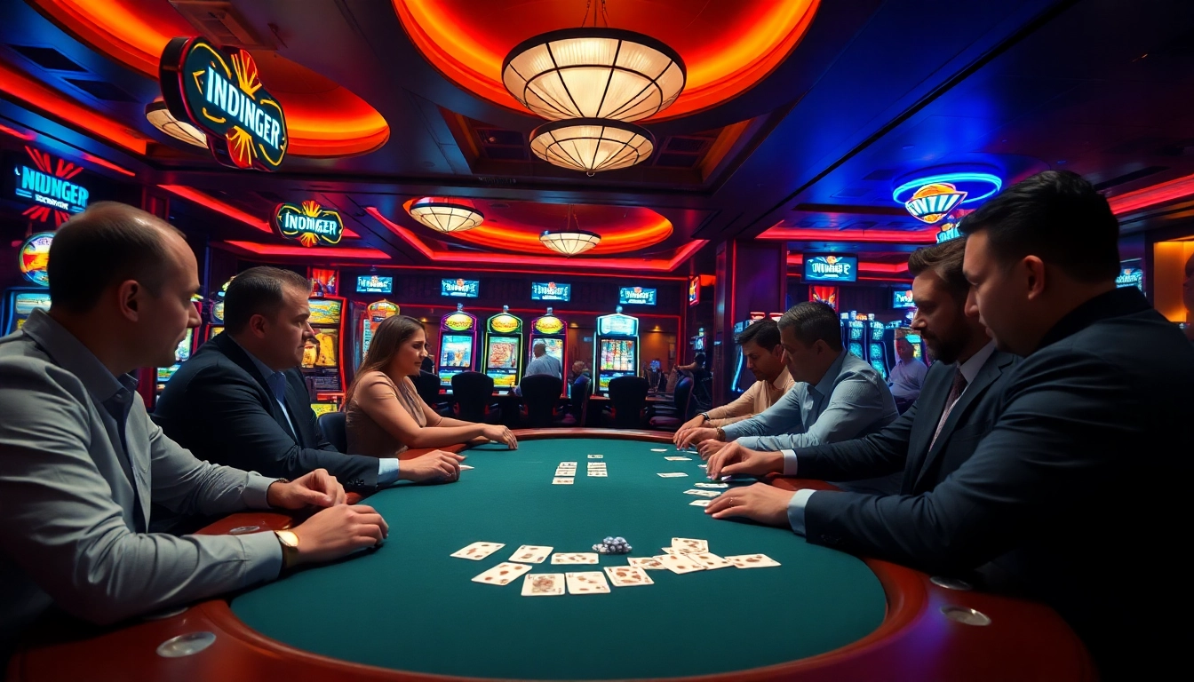 Bermain idn poker di kasino dengan pemain bersemangat dan suasana yang hidup.