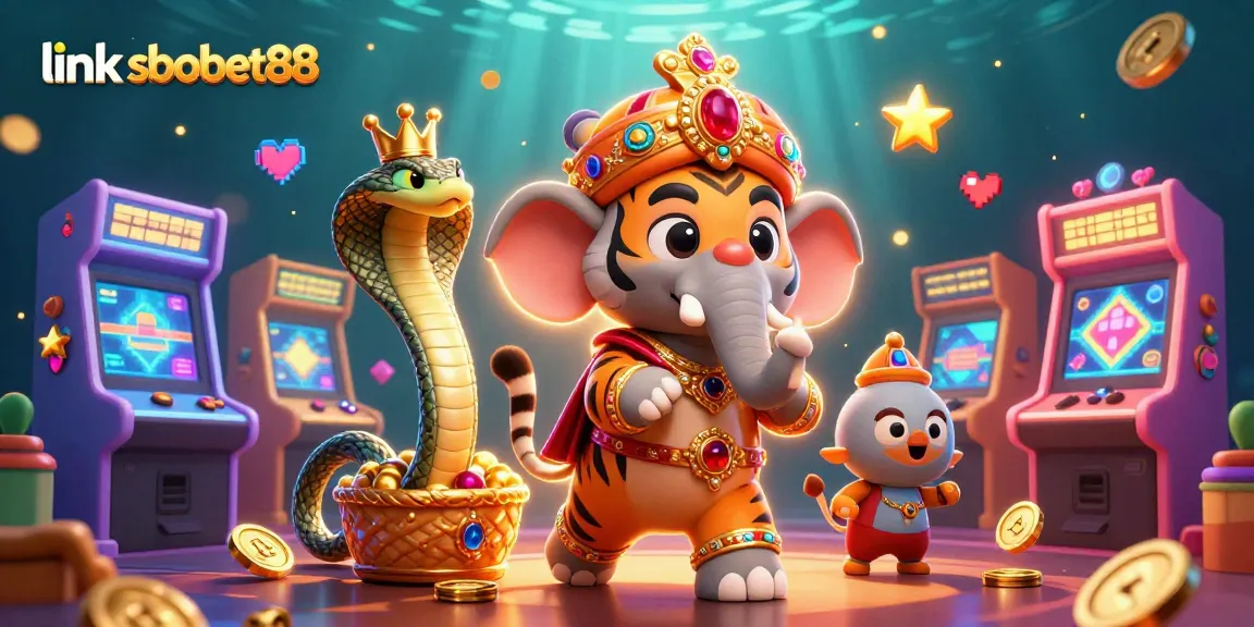 Experience thrilling gaming at link sbobet88 with vibrant characters and casino elements.